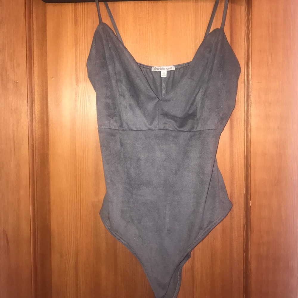 Velvet gray bodysuit